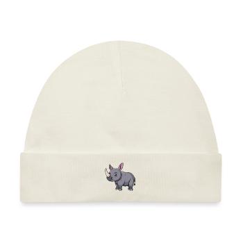 Niedliches Rhinozeros In Grau Für Dich - Baby Premium Organic Mütze - Naturweiß - Vorne