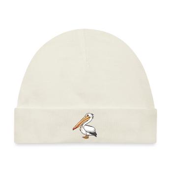 Stolzer Pelikan In Eleganter Pose - Baby Premium Organic Mütze - Naturweiß - Vorne