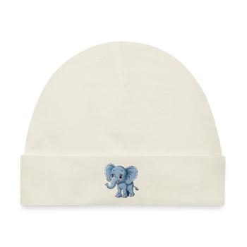 Niedlicher Elefant Für Kinderzimmer Wand - Baby Premium Organic Mütze - Naturweiß - Vorne