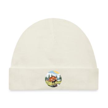 Naturleben Schweden Logo Elch Blog Haus Natur - Baby Premium Organic Mütze - Naturweiß - Vorne