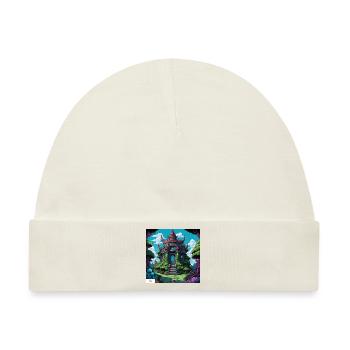 Tempel im Comic-Stil - Baby Premium Organic Mütze - Naturweiß - Vorne