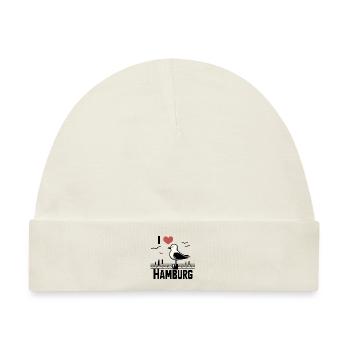 Nordsee Moin Möwe I LOVE Hamburg Hansestadt Liebe - Baby Premium Organic Mütze - Naturweiß - Vorne