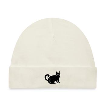 Katze Katzen Katzendame Katzenfreund - Baby Premium Organic Mütze - Naturweiß - Vorne