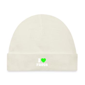 I Love Frogs - Baby Premium Organic Mütze - Naturweiß - Vorne