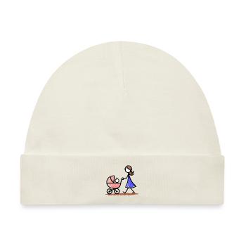 Familie Kinderbild Zeichnung Mutter Kind Mama Baby - Baby Premium Organic Mütze - Naturweiß - Vorne