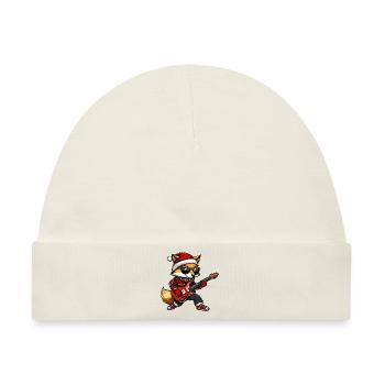 Fuchs Weihnachten Gitarre - Baby Premium Organic Mütze - Naturweiß - Vorne