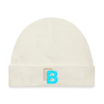 Cooler Buchstabe B - Baby Premium Organic Mütze - Naturweiß - Vorne