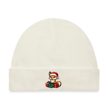 Fuchs Weihnachten Geschenke - Baby Premium Organic Mütze - Naturweiß - Vorne