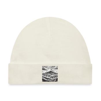 Monochrome Gebirgskette Gravur - Baby Premium Organic Mütze - Naturweiß - Vorne