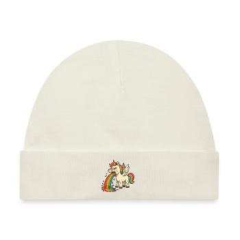 Regenbogeneinhorn - Baby Premium Organic Mütze - Naturweiß - Vorne