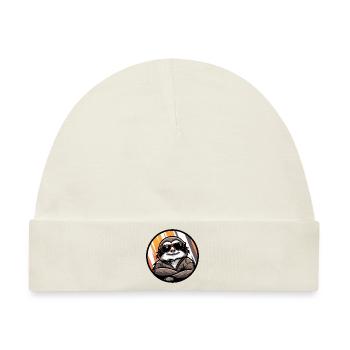 Faultier Cool Comic - Baby Premium Organic Mütze - Naturweiß - Vorne