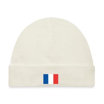FRANZÖSISCHE FLAGGE - Baby Premium Organic Mütze - Naturweiß - Vorne