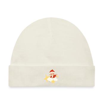 Sandmännchen auf der Wolke mit Sternen - Baby Premium Organic Mütze - Naturweiß - Vorne