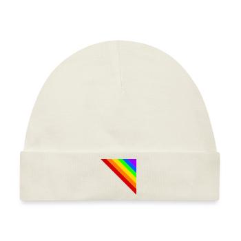 Ecke bunt Regenbogen Geschenkidee - Baby Premium Organic Mütze - Naturweiß - Vorne