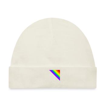 Regenbogen Geschenkidee Ecke bunt - Baby Premium Organic Mütze - Naturweiß - Vorne