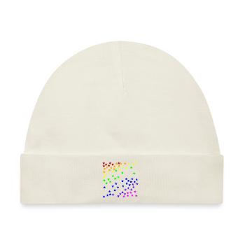Sterne Regenbogen Geschenkidee bunt farbenfroh - Baby Premium Organic Mütze - Naturweiß - Vorne