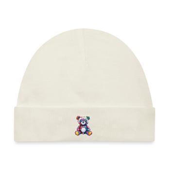 Teddybär / Kuscheltier / Stofftier / Geschenkidee - Baby Premium Organic Mütze - Naturweiß - Vorne
