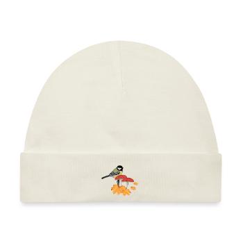 Kohlmeise Herbst Vogel Vogelbeobachter Halloween - Baby Premium Organic Mütze - Naturweiß - Vorne