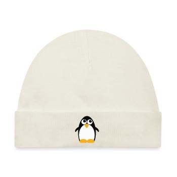 Pinguin (penguin) 01 - Baby Premium Organic Mütze - Naturweiß - Vorne