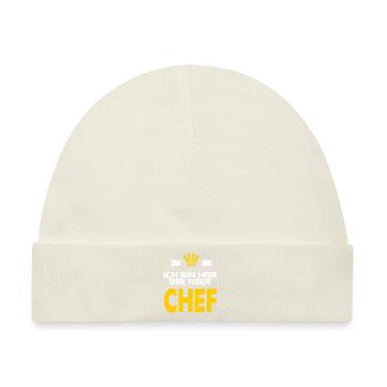 CD - Ich bin hier der neue Chef - - RAHMENLOS - Baby Premium Organic Mütze - Naturweiß - Vorne