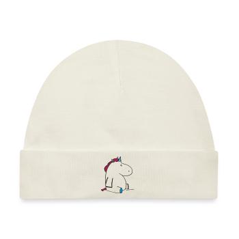 Faules Pummelhorn Einhorn - Baby Premium Organic Mütze - Naturweiß - Vorne