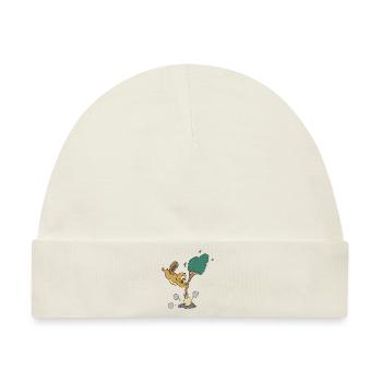 biber beaver flannelette animal tiere9 - Baby Premium Organic Mütze - Naturweiß - Vorne