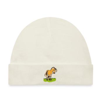 Freundliches Fjordpferd (Ohne Text) - Baby Premium Organic Mütze - Naturweiß - Vorne