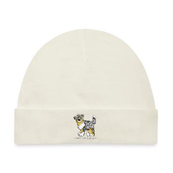 Australian Shepherd – Aussie – Hütehund - Baby Premium Organic Mütze - Naturweiß - Vorne
