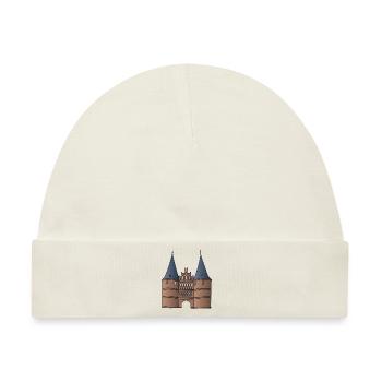 Holstentor Lübeck c - Baby Premium Organic Mütze - Naturweiß - Vorne