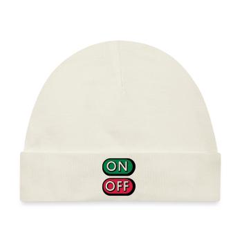 On Off Buttons - Baby Premium Organic Mütze - Naturweiß - Vorne