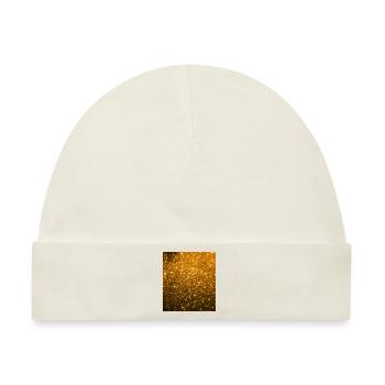 Funkelnder Golden Glitter - Baby Premium Organic Mütze - Naturweiß - Vorne