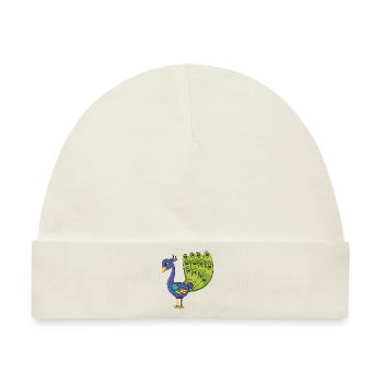 Pfau - Baby Premium Organic Mütze - Naturweiß - Vorne