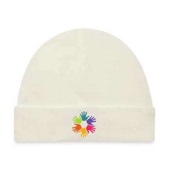 Pride Regenbogenfahne Pride Parade LGBT - Baby Premium Organic Mütze - Naturweiß - Vorne