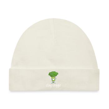 Brokkoli Vegetarisch Nachdenklich - Baby Premium Organic Mütze - Naturweiß - Vorne