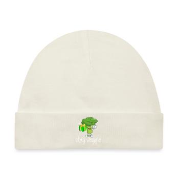 Brokkoli Vegetarisch Geschenk - Baby Premium Organic Mütze - Naturweiß - Vorne