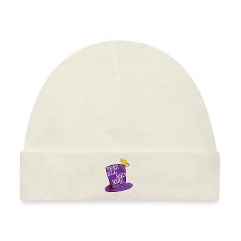 Wir sind alle verrückt hier - Mad Hatter Top Hat - Baby Premium Organic Mütze - Naturweiß - Vorne