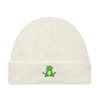 Auszeit Durchatmen Wusaaa Frosch - Baby Premium Organic Mütze - Naturweiß - Vorne