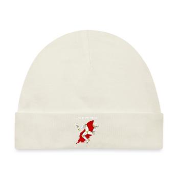Isle of Man Flagge Triskele Flag of Isle of Man - Baby Premium Organic Mütze - Naturweiß - Vorne