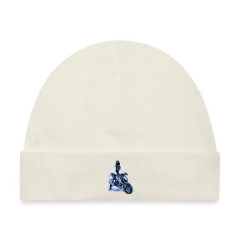 Motorradfahrer Nakedbike dunkelblau - Baby Premium Organic Mütze - Naturweiß - Vorne