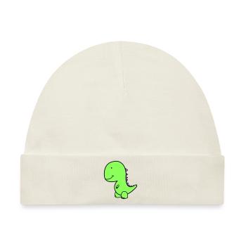 Dino - Baby Premium Organic Mütze - Naturweiß - Vorne