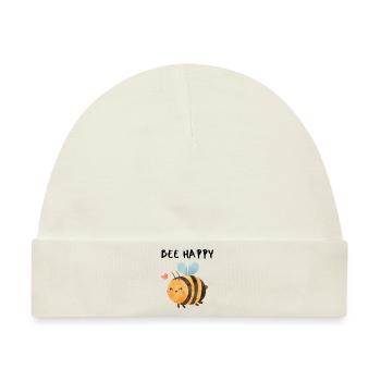 Bee Happy - Baby Premium Organic Mütze - Naturweiß - Vorne