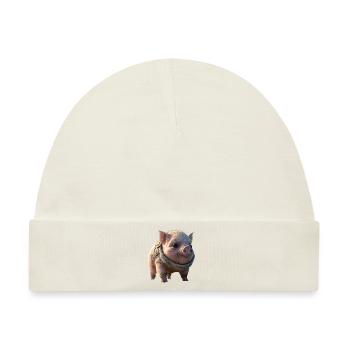 Süßes Weltraum Schwein - Baby Premium Organic Mütze - Naturweiß - Vorne