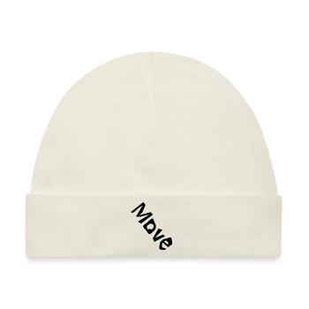 "Move" - Schriftzug - Baby Premium Organic Mütze - Naturweiß - Vorne