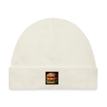 8-Bit-Burger, Pixel-Art - Baby Premium Organic Mütze - Naturweiß - Vorne