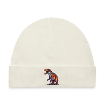 Dino in Retro Pixel Grafik 8-Bit oder 16-Bit - Baby Premium Organic Mütze - Naturweiß - Vorne