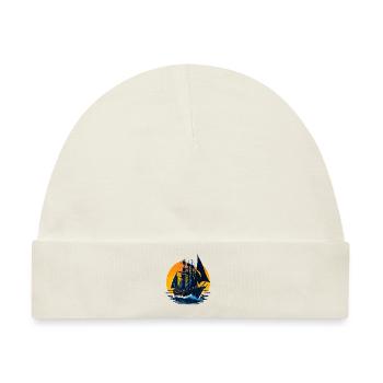 Segelboot - Baby Premium Organic Mütze - Naturweiß - Vorne