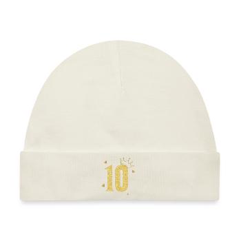 Goldene Krone zum 10-jährigen Jubiläum - Baby Premium Organic Mütze - Naturweiß - Vorne