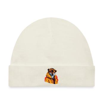 Streetstyle-Gepard | Geparden-Liebhaber - Baby Premium Organic Mütze - Naturweiß - Vorne
