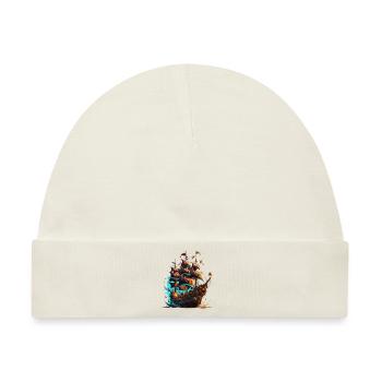 Pirate ship - Baby Premium Organic Mütze - Naturweiß - Vorne