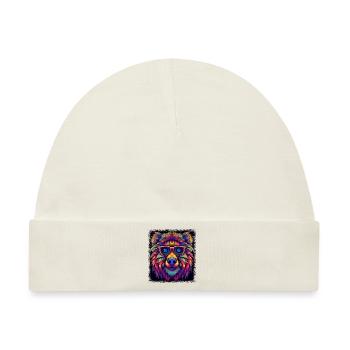 animal birthday present family crest awesome - Baby Premium Organic Mütze - Naturweiß - Vorne